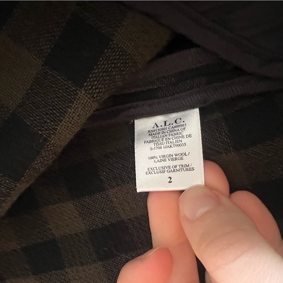 A.L.C virgin wool plaid print bomber jacket - Picture 5 of 5